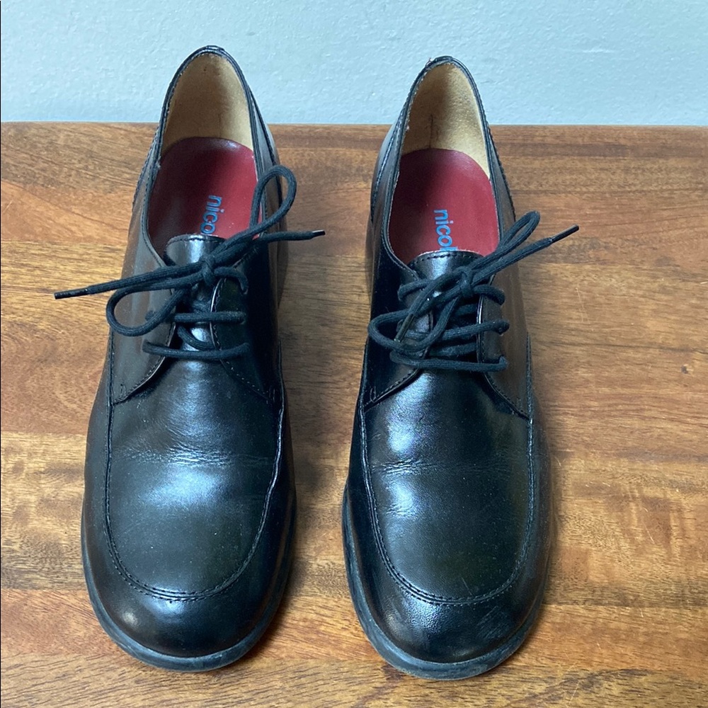 Nicole Black Leather Lace-Up Oxford dress shoes - Picture 4 of 11